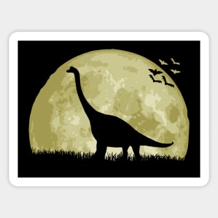 Dinosaur And Epic Full Moon Magnet